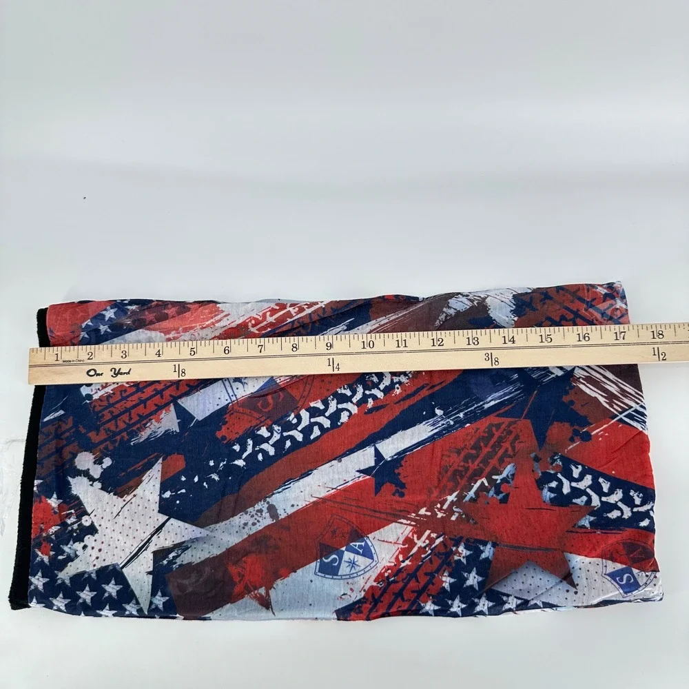 SACO Frost Tech Fleece Face Shield Neck‎ Gaiter Patriotic Stars Stripes NEW!